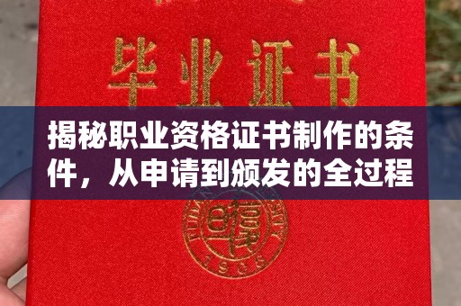 京口揭秘职业资格证书制作的条件，从申请到颁发的全过程